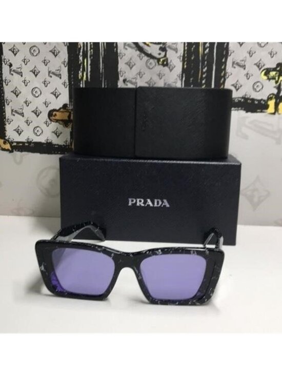 Authentic- New - PRADA Oversized Woman Sunglasses 0PR 08YS Havana Black/White main image 10
